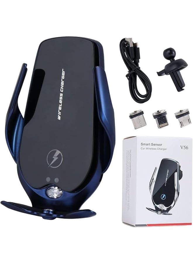 Sensor Open Automatic Locking Holder V56,Car Wireless Charger Ac Vent Phone Holder 15W For Iphone All Mobiles With Magnetic Connectors